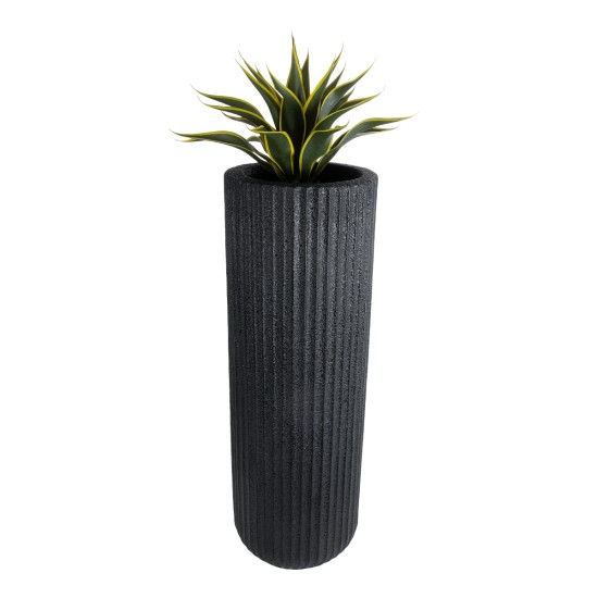 GloboStar® Artificial Garden MATERA 20733 Επιδαπέδιο Πολυεστερικό Τσιμεντένιο Κασπώ Γλάστρα - Flower Pot Μαύρο Φ42 x Υ120cm GloboStar® Artificial Garden MATERA 20733 Επιδαπέδιο Πολυεστερικό Τσιμεντένιο Κασπώ Γλάστρα - Flower Pot Μαύρο Φ42 x Υ120cm