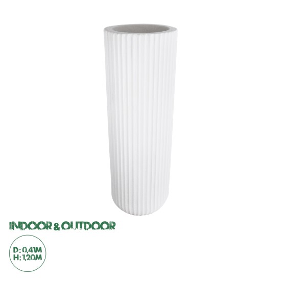GloboStar® Artificial Garden MARSALA 20735 Επιδαπέδιο Πολυεστερικό Τσιμεντένιο Κασπώ Γλάστρα - Flower Pot Λευκό Φ41 x Υ120cm GloboStar® Artificial Garden MARSALA 20735 Επιδαπέδιο Πολυεστερικό Τσιμεντένιο Κασπώ Γλάστρα - Flower Pot Λευκό Φ41 x Υ120cm