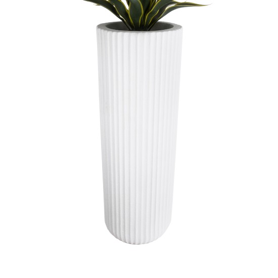 GloboStar® Artificial Garden MARSALA 20735 Επιδαπέδιο Πολυεστερικό Τσιμεντένιο Κασπώ Γλάστρα - Flower Pot Λευκό Φ41 x Υ120cm GloboStar® Artificial Garden MARSALA 20735 Επιδαπέδιο Πολυεστερικό Τσιμεντένιο Κασπώ Γλάστρα - Flower Pot Λευκό Φ41 x Υ120cm