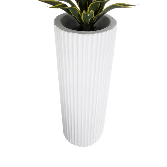 GloboStar® Artificial Garden MARSALA 20735 Επιδαπέδιο Πολυεστερικό Τσιμεντένιο Κασπώ Γλάστρα - Flower Pot Λευκό Φ41 x Υ120cm GloboStar® Artificial Garden MARSALA 20735 Επιδαπέδιο Πολυεστερικό Τσιμεντένιο Κασπώ Γλάστρα - Flower Pot Λευκό Φ41 x Υ120cm