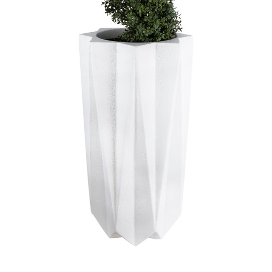 GloboStar® Artificial Garden PADOVA 20739 Επιδαπέδιο Πολυεστερικό Τσιμεντένιο Κασπώ Γλάστρα - Flower Pot Λευκό Φ48 x Υ100cm GloboStar® Artificial Garden PADOVA 20739 Επιδαπέδιο Πολυεστερικό Τσιμεντένιο Κασπώ Γλάστρα - Flower Pot Λευκό Φ48 x Υ100cm