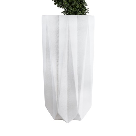 GloboStar® Artificial Garden PADOVA 20739 Επιδαπέδιο Πολυεστερικό Τσιμεντένιο Κασπώ Γλάστρα - Flower Pot Λευκό Φ48 x Υ100cm GloboStar® Artificial Garden PADOVA 20739 Επιδαπέδιο Πολυεστερικό Τσιμεντένιο Κασπώ Γλάστρα - Flower Pot Λευκό Φ48 x Υ100cm