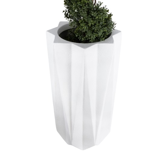 GloboStar® Artificial Garden PADOVA 20739 Επιδαπέδιο Πολυεστερικό Τσιμεντένιο Κασπώ Γλάστρα - Flower Pot Λευκό Φ48 x Υ100cm GloboStar® Artificial Garden PADOVA 20739 Επιδαπέδιο Πολυεστερικό Τσιμεντένιο Κασπώ Γλάστρα - Flower Pot Λευκό Φ48 x Υ100cm
