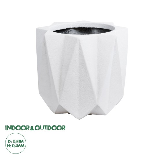 GloboStar® Artificial Garden PADOVA 20741 Επιδαπέδιο Πολυεστερικό Τσιμεντένιο Κασπώ Γλάστρα - Flower Pot Λευκό Φ51 x Υ46cm GloboStar® Artificial Garden PADOVA 20741 Επιδαπέδιο Πολυεστερικό Τσιμεντένιο Κασπώ Γλάστρα - Flower Pot Λευκό Φ51 x Υ46cm