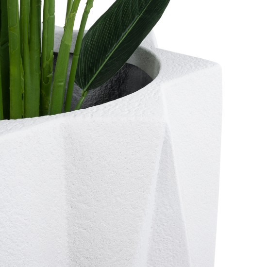 GloboStar® Artificial Garden PADOVA 20741 Επιδαπέδιο Πολυεστερικό Τσιμεντένιο Κασπώ Γλάστρα - Flower Pot Λευκό Φ51 x Υ46cm GloboStar® Artificial Garden PADOVA 20741 Επιδαπέδιο Πολυεστερικό Τσιμεντένιο Κασπώ Γλάστρα - Flower Pot Λευκό Φ51 x Υ46cm
