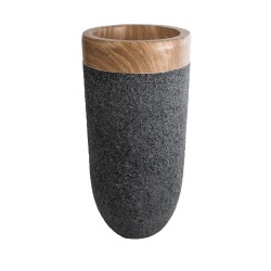 GloboStar® Artificial Garden BELLAGIO 20745 Επιδαπέδιο Πολυεστερικό Τσιμεντένιο Κασπώ Γλάστρα - Flower Pot Μαύρο με Καφέ Φ42 x Υ91cm GloboStar® Artificial Garden BELLAGIO 20745 Επιδαπέδιο Πολυεστερικό Τσιμεντένιο Κασπώ Γλάστρα - Flower Pot Μαύρο με Καφέ Φ42 x Υ91cm