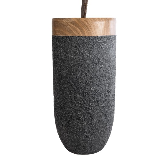 GloboStar® Artificial Garden BELLAGIO 20745 Επιδαπέδιο Πολυεστερικό Τσιμεντένιο Κασπώ Γλάστρα - Flower Pot Μαύρο με Καφέ Φ42 x Υ91cm GloboStar® Artificial Garden BELLAGIO 20745 Επιδαπέδιο Πολυεστερικό Τσιμεντένιο Κασπώ Γλάστρα - Flower Pot Μαύρο με Καφέ Φ42 x Υ91cm