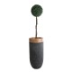 GloboStar® Artificial Garden BELLAGIO 20745 Επιδαπέδιο Πολυεστερικό Τσιμεντένιο Κασπώ Γλάστρα - Flower Pot Μαύρο με Καφέ Φ42 x Υ91cm GloboStar® Artificial Garden BELLAGIO 20745 Επιδαπέδιο Πολυεστερικό Τσιμεντένιο Κασπώ Γλάστρα - Flower Pot Μαύρο με Καφέ Φ42 x Υ91cm