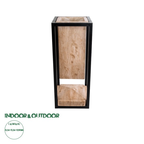 GloboStar® Artificial Garden CASSIANO 20753 Επιδαπέδιο Μεταλλικό Τσιμεντένιο Κασπώ Γλάστρα - Flower Pot Καφέ με Μαύρο Μ36 x Π36 x Υ90cm GloboStar® Artificial Garden CASSIANO 20753 Επιδαπέδιο Μεταλλικό Τσιμεντένιο Κασπώ Γλάστρα - Flower Pot Καφέ με Μαύρο Μ36 x Π36 x Υ90cm