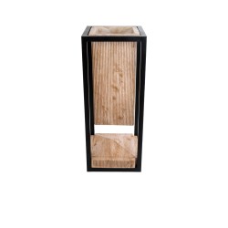 GloboStar® Artificial Garden CASSIANO 20753 Επιδαπέδιο Μεταλλικό Τσιμεντένιο Κασπώ Γλάστρα - Flower Pot Καφέ με Μαύρο Μ36 x Π36 x Υ90cm GloboStar® Artificial Garden CASSIANO 20753 Επιδαπέδιο Μεταλλικό Τσιμεντένιο Κασπώ Γλάστρα - Flower Pot Καφέ με Μαύρο Μ36 x Π36 x Υ90cm