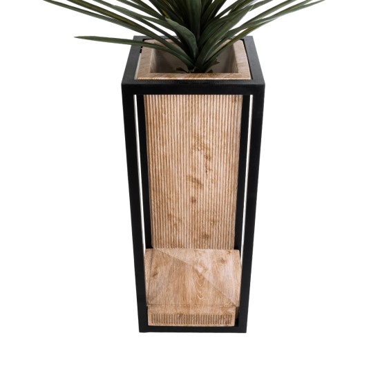 GloboStar® Artificial Garden CASSIANO 20753 Επιδαπέδιο Μεταλλικό Τσιμεντένιο Κασπώ Γλάστρα - Flower Pot Καφέ με Μαύρο Μ36 x Π36 x Υ90cm GloboStar® Artificial Garden CASSIANO 20753 Επιδαπέδιο Μεταλλικό Τσιμεντένιο Κασπώ Γλάστρα - Flower Pot Καφέ με Μαύρο Μ36 x Π36 x Υ90cm