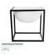 GloboStar® Artificial Garden FIORI 20754 Επιδαπέδιο Μεταλλικό Τσιμεντένιο Κασπώ Γλάστρα - Flower Pot Λευκό με Μαύρο Μ60 x Π40 x Υ60cm GloboStar® Artificial Garden FIORI 20754 Επιδαπέδιο Μεταλλικό Τσιμεντένιο Κασπώ Γλάστρα - Flower Pot Λευκό με Μαύρο Μ60 x Π40 x Υ60cm