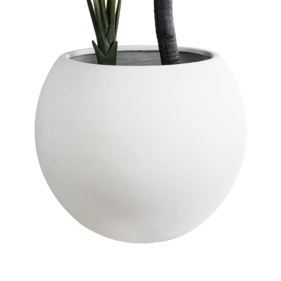 GloboStar® Artificial Garden MURANO 20766 Επιδαπέδιο Πολυεστερικό Τσιμεντένιο Κασπώ Γλάστρα - Flower Pot Λευκό Φ90 x Υ70cm GloboStar® Artificial Garden MURANO 20766 Επιδαπέδιο Πολυεστερικό Τσιμεντένιο Κασπώ Γλάστρα - Flower Pot Λευκό Φ90 x Υ70cm