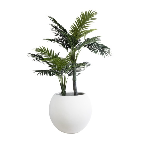 GloboStar® Artificial Garden MURANO 20766 Επιδαπέδιο Πολυεστερικό Τσιμεντένιο Κασπώ Γλάστρα - Flower Pot Λευκό Φ90 x Υ70cm GloboStar® Artificial Garden MURANO 20766 Επιδαπέδιο Πολυεστερικό Τσιμεντένιο Κασπώ Γλάστρα - Flower Pot Λευκό Φ90 x Υ70cm