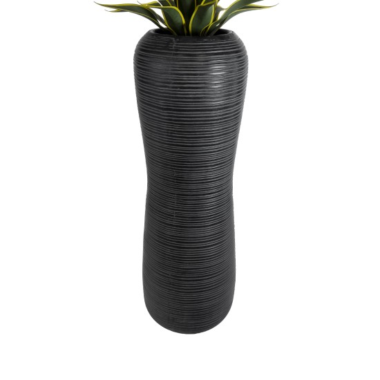 GloboStar® Artificial Garden BARRIO 20772 Επιδαπέδιο Πολυεστερικό Τσιμεντένιο Κασπώ Γλάστρα - Flower Pot Μαύρο Φ40 x Υ122cm GloboStar® Artificial Garden BARRIO 20772 Επιδαπέδιο Πολυεστερικό Τσιμεντένιο Κασπώ Γλάστρα - Flower Pot Μαύρο Φ40 x Υ122cm