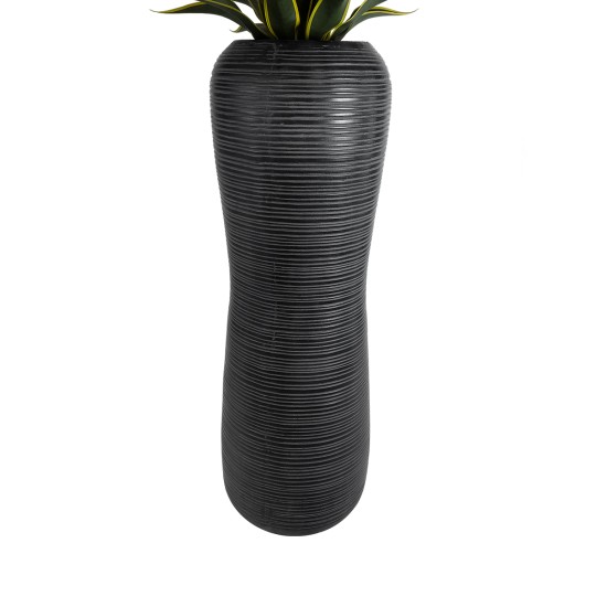 GloboStar® Artificial Garden BARRIO 20772 Επιδαπέδιο Πολυεστερικό Τσιμεντένιο Κασπώ Γλάστρα - Flower Pot Μαύρο Φ40 x Υ122cm GloboStar® Artificial Garden BARRIO 20772 Επιδαπέδιο Πολυεστερικό Τσιμεντένιο Κασπώ Γλάστρα - Flower Pot Μαύρο Φ40 x Υ122cm