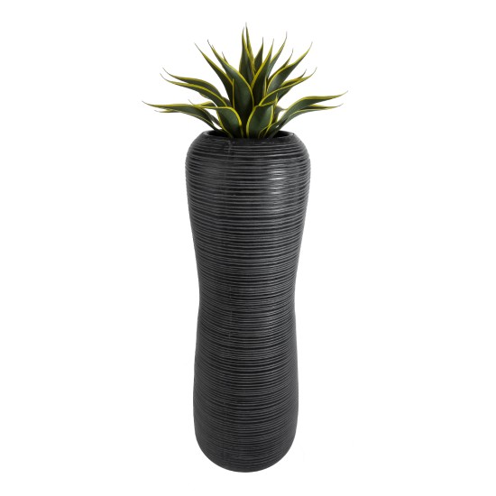 GloboStar® Artificial Garden BARRIO 20772 Επιδαπέδιο Πολυεστερικό Τσιμεντένιο Κασπώ Γλάστρα - Flower Pot Μαύρο Φ40 x Υ122cm GloboStar® Artificial Garden BARRIO 20772 Επιδαπέδιο Πολυεστερικό Τσιμεντένιο Κασπώ Γλάστρα - Flower Pot Μαύρο Φ40 x Υ122cm