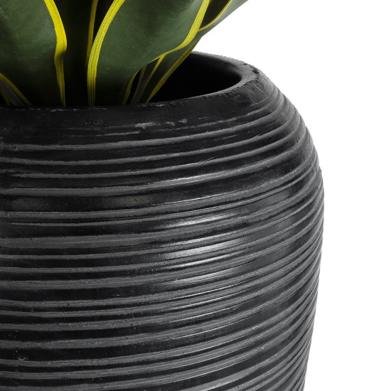 GloboStar® Artificial Garden BARRIO 20772 Επιδαπέδιο Πολυεστερικό Τσιμεντένιο Κασπώ Γλάστρα - Flower Pot Μαύρο Φ40 x Υ122cm GloboStar® Artificial Garden BARRIO 20772 Επιδαπέδιο Πολυεστερικό Τσιμεντένιο Κασπώ Γλάστρα - Flower Pot Μαύρο Φ40 x Υ122cm