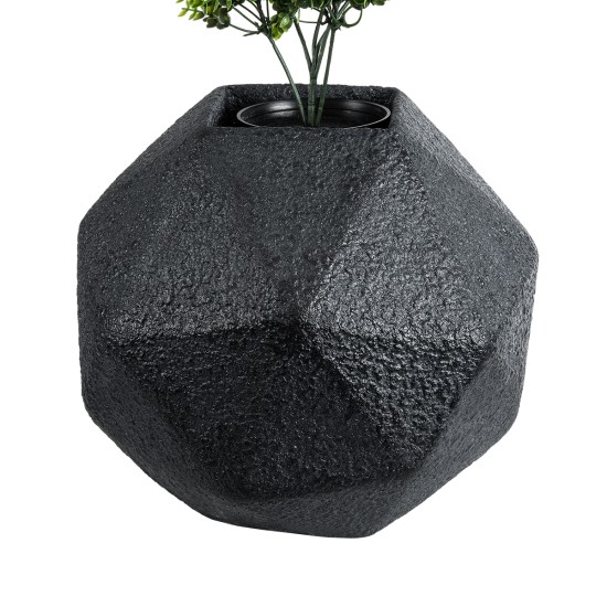 GloboStar® Artificial Garden CARNABY 20780 Επιδαπέδιο Πολυεστερικό Τσιμεντένιο Κασπώ Γλάστρα - Flower Pot Μαύρο Μ30 x Π30 x Υ30cm GloboStar® Artificial Garden CARNABY 20780 Επιδαπέδιο Πολυεστερικό Τσιμεντένιο Κασπώ Γλάστρα - Flower Pot Μαύρο Μ30 x Π30 x Υ30cm