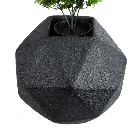 GloboStar® Artificial Garden CARNABY 20780 Επιδαπέδιο Πολυεστερικό Τσιμεντένιο Κασπώ Γλάστρα - Flower Pot Μαύρο Μ30 x Π30 x Υ30cm GloboStar® Artificial Garden CARNABY 20780 Επιδαπέδιο Πολυεστερικό Τσιμεντένιο Κασπώ Γλάστρα - Flower Pot Μαύρο Μ30 x Π30 x Υ30cm