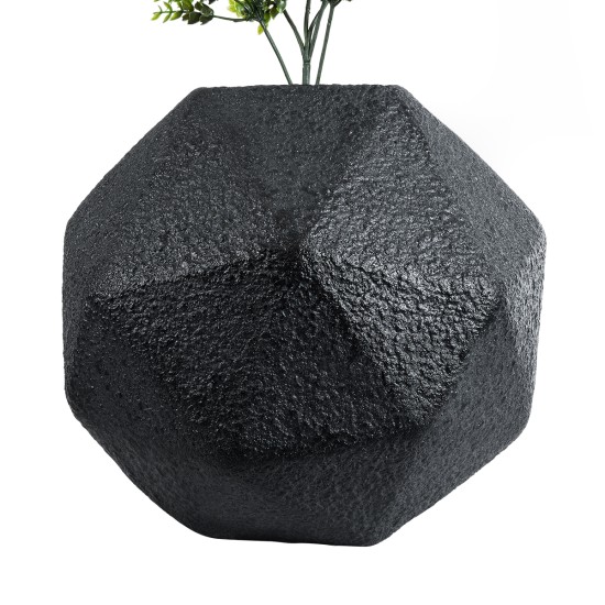 GloboStar® Artificial Garden CARNABY 20780 Επιδαπέδιο Πολυεστερικό Τσιμεντένιο Κασπώ Γλάστρα - Flower Pot Μαύρο Μ30 x Π30 x Υ30cm GloboStar® Artificial Garden CARNABY 20780 Επιδαπέδιο Πολυεστερικό Τσιμεντένιο Κασπώ Γλάστρα - Flower Pot Μαύρο Μ30 x Π30 x Υ30cm