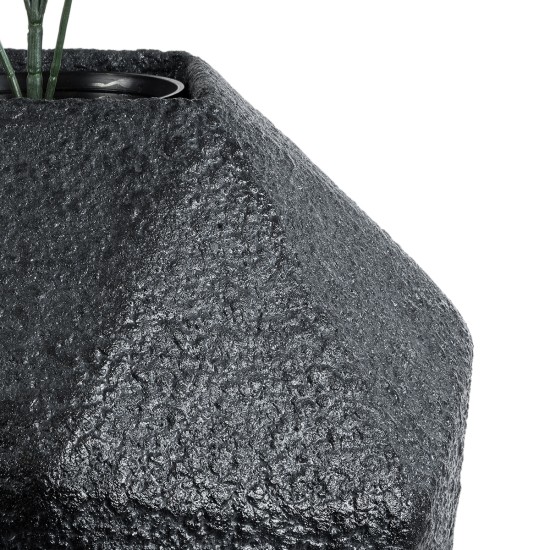 GloboStar® Artificial Garden CARNABY 20780 Επιδαπέδιο Πολυεστερικό Τσιμεντένιο Κασπώ Γλάστρα - Flower Pot Μαύρο Μ30 x Π30 x Υ30cm GloboStar® Artificial Garden CARNABY 20780 Επιδαπέδιο Πολυεστερικό Τσιμεντένιο Κασπώ Γλάστρα - Flower Pot Μαύρο Μ30 x Π30 x Υ30cm