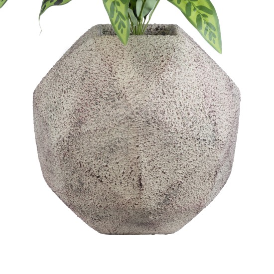 GloboStar® Artificial Garden BOROUGH 20781 Επιδαπέδιο Πολυεστερικό Τσιμεντένιο Κασπώ Γλάστρα - Flower Pot Λευκό με Μπεζ Μ38 x Π38 x Υ38cm GloboStar® Artificial Garden BOROUGH 20781 Επιδαπέδιο Πολυεστερικό Τσιμεντένιο Κασπώ Γλάστρα - Flower Pot Λευκό με Μπεζ Μ38 x Π38 x Υ38cm