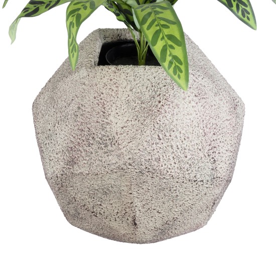 GloboStar® Artificial Garden BOROUGH 20781 Επιδαπέδιο Πολυεστερικό Τσιμεντένιο Κασπώ Γλάστρα - Flower Pot Λευκό με Μπεζ Μ38 x Π38 x Υ38cm GloboStar® Artificial Garden BOROUGH 20781 Επιδαπέδιο Πολυεστερικό Τσιμεντένιο Κασπώ Γλάστρα - Flower Pot Λευκό με Μπεζ Μ38 x Π38 x Υ38cm