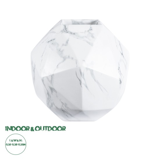 GloboStar® Artificial Garden BRIXTON 20783 Επιδαπέδιο Πολυεστερικό Τσιμεντένιο Κασπώ Γλάστρα - Flower Pot Λευκό Μ38 x Π38 x Υ38cm GloboStar® Artificial Garden BRIXTON 20783 Επιδαπέδιο Πολυεστερικό Τσιμεντένιο Κασπώ Γλάστρα - Flower Pot Λευκό Μ38 x Π38 x Υ38cm