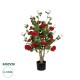 GloboStar® Artificial Garden RED ROSES 21070 Τεχνητό Διακοσμητικό ΦυτόΤριανταφυλλιά Μ50 x Π50 x Υ90cm