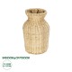 GLOBOSTAR® Artificial Garden HAVANA 21222 Διακοσμητικό Πλεκτό Βάζο - Καλάθι - Μπεζ - Μ16 x Π16 x Υ25cm