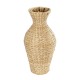 GLOBOSTAR® Artificial Garden HAVANA 21223 Διακοσμητικό Πλεκτό Βάζο - Καλάθι Μπεζ - Π22 x M22 x Υ42cm