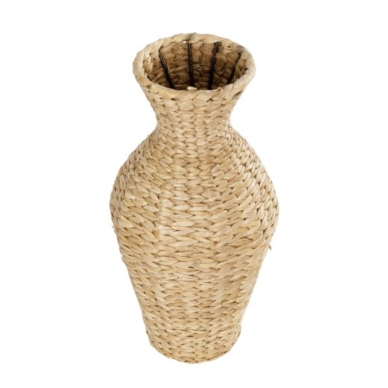 GLOBOSTAR® Artificial Garden HAVANA 21223 Διακοσμητικό Πλεκτό Βάζο - Καλάθι Μπεζ - Π22 x M22 x Υ42cm