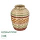 GLOBOSTAR® Artificial Garden TORONTO 21224 Διακοσμητικό Πλεκτό Βάζο - Καλάθι - Μπεζ & Πολύχρομο - Π25 x M25 x Υ32cm