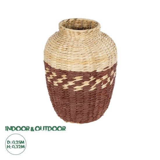 GLOBOSTAR® Artificial Garden TOULOUSE 21225 Διακοσμητικό Πλεκτό Βάζο - Καλάθι - Μπεζ & Κόκκινο - Π25 x M25 x Υ32cm GLOBOSTAR® Artificial Garden TOULOUSE 21225 Διακοσμητικό Πλεκτό Βάζο - Καλάθι - Μπεζ & Κόκκινο - Π25 x M25 x Υ32cm