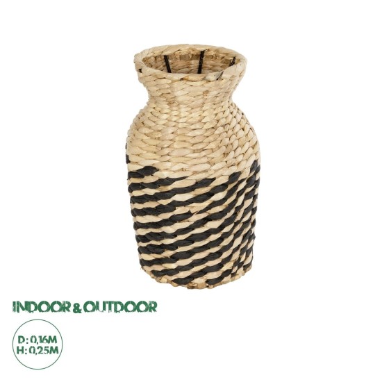 GLOBOSTAR® Artificial Garden VERSALLES 21226 Διακοσμητικό Πλεκτό Βάζο - Καλάθι - Μπεζ & Μαύρο - Π16 x M16 x Υ25cm GLOBOSTAR® Artificial Garden VERSALLES 21226 Διακοσμητικό Πλεκτό Βάζο - Καλάθι - Μπεζ & Μαύρο - Π16 x M16 x Υ25cm