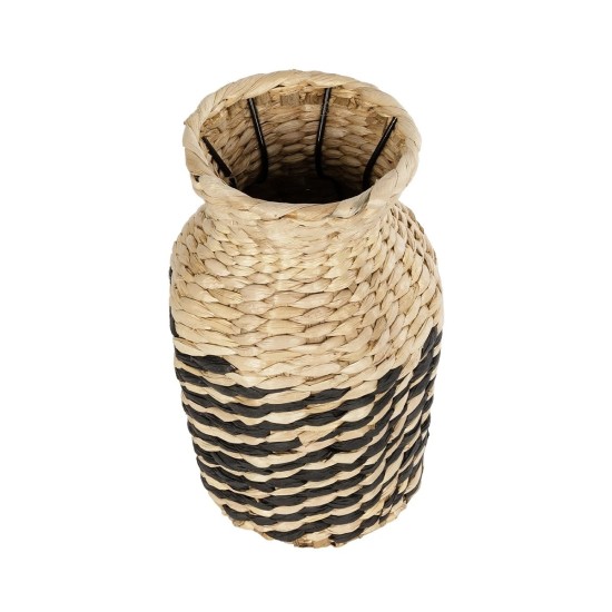 GLOBOSTAR® Artificial Garden VERSALLES 21226 Διακοσμητικό Πλεκτό Βάζο - Καλάθι - Μπεζ & Μαύρο - Π16 x M16 x Υ25cm GLOBOSTAR® Artificial Garden VERSALLES 21226 Διακοσμητικό Πλεκτό Βάζο - Καλάθι - Μπεζ & Μαύρο - Π16 x M16 x Υ25cm