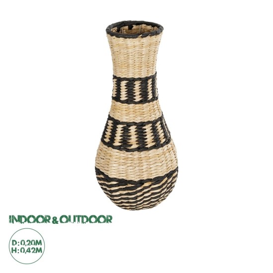 GLOBOSTAR® Artificial Garden MONTMARTRE 21227 Διακοσμητικό Πλεκτό Βάζο - Καλάθι - Μπεζ & Μαύρο - Π20 x M20 x Υ42cm GLOBOSTAR® Artificial Garden MONTMARTRE 21227 Διακοσμητικό Πλεκτό Βάζο - Καλάθι - Μπεζ & Μαύρο - Π20 x M20 x Υ42cm