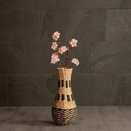 GLOBOSTAR® Artificial Garden BOLOGNA 21228 Διακοσμητικό Πλεκτό Βάζο - Καλάθι - Μπεζ & Μαύρο - Π20 x M20 x Υ42cm GLOBOSTAR® Artificial Garden BOLOGNA 21228 Διακοσμητικό Πλεκτό Βάζο - Καλάθι - Μπεζ & Μαύρο - Π20 x M20 x Υ42cm