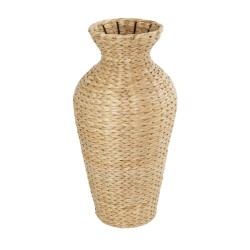 GLOBOSTAR® Artificial Garden HAVANA 21229 Διακοσμητικό Πλεκτό Βάζο - Καλάθι - Μπεζ - Π29 x M29 x Υ57cm