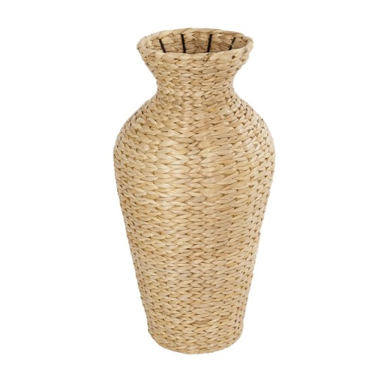 GLOBOSTAR® Artificial Garden HAVANA 21229 Διακοσμητικό Πλεκτό Βάζο - Καλάθι - Μπεζ - Π29 x M29 x Υ57cm