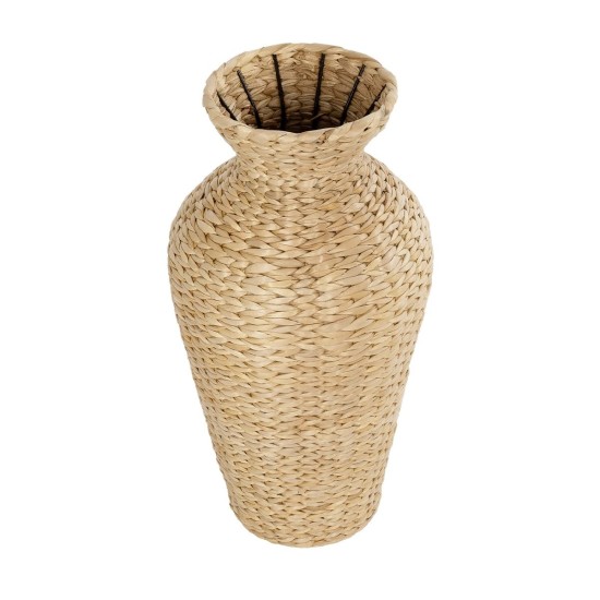 GLOBOSTAR® Artificial Garden HAVANA 21229 Διακοσμητικό Πλεκτό Βάζο - Καλάθι - Μπεζ - Π29 x M29 x Υ57cm
