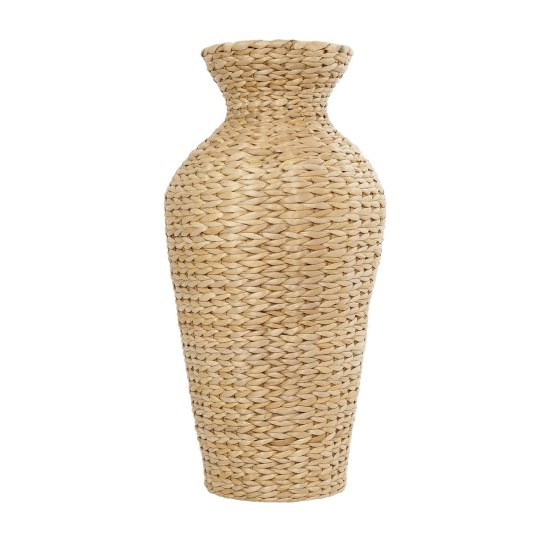 GLOBOSTAR® Artificial Garden HAVANA 21229 Διακοσμητικό Πλεκτό Βάζο - Καλάθι - Μπεζ - Π29 x M29 x Υ57cm