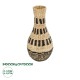 GLOBOSTAR® Artificial Garden HAVANA 21230 Διακοσμητικό Πλεκτό Βάζο - Καλάθι - Μπεζ & Μαύρο - Π25 x M25 x Υ57cm