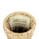 GLOBOSTAR® Artificial Garden HAVANA 21230 Διακοσμητικό Πλεκτό Βάζο - Καλάθι - Μπεζ & Μαύρο - Π25 x M25 x Υ57cm