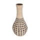 GLOBOSTAR® Artificial Garden MARSELLE 21232 Διακοσμητικό Πλεκτό Βάζο - Καλάθι - Μπεζ & Μαύρο - Π32 x M32 x Υ65cm