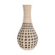 GLOBOSTAR® Artificial Garden MARSELLE 21232 Διακοσμητικό Πλεκτό Βάζο - Καλάθι - Μπεζ & Μαύρο - Π32 x M32 x Υ65cm