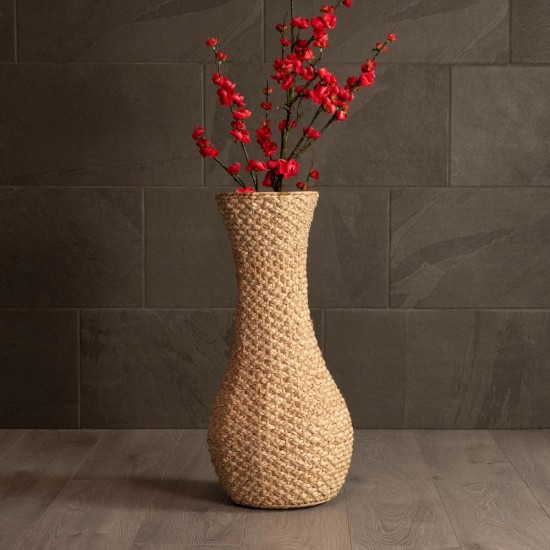 GLOBOSTAR® Artificial Garden SANDIAGO 21233 Διακοσμητικό Πλεκτό Βάζο - Καλάθι - Μπεζ - Π30 x M30 x Υ60cm GLOBOSTAR® Artificial Garden SANDIAGO 21233 Διακοσμητικό Πλεκτό Βάζο - Καλάθι - Μπεζ - Π30 x M30 x Υ60cm