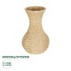 GLOBOSTAR® Artificial Garden SANDIAGO 21234 Διακοσμητικό Πλεκτό Βάζο - Καλάθι - Μπεζ - Π25 x M25 x x Υ40cm
