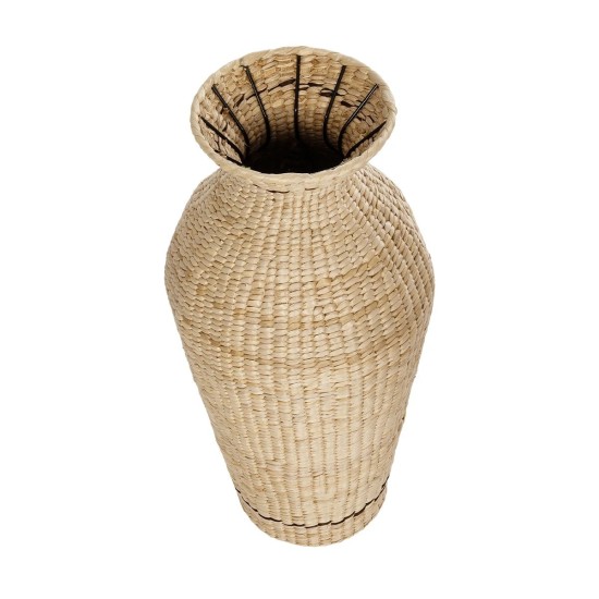 GLOBOSTAR® Artificial Garden MONTPELLIER 21237 Διακοσμητικό Πλεκτό Βάζο - Καλάθι - Μπεζ & Καφέ - Π28 x M28 x Υ60cm GLOBOSTAR® Artificial Garden MONTPELLIER 21237 Διακοσμητικό Πλεκτό Βάζο - Καλάθι - Μπεζ & Καφέ - Π28 x M28 x Υ60cm